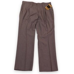 Botany‎ 500 Pants Mens 38x30 Brown Made USA Dress Trousers Pleated Wool Blend